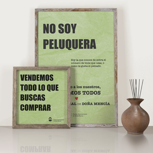 Diseño gráfico e impresión. Campaña en apoyo al Comercio Local, Ayto. de Doña Mencía.