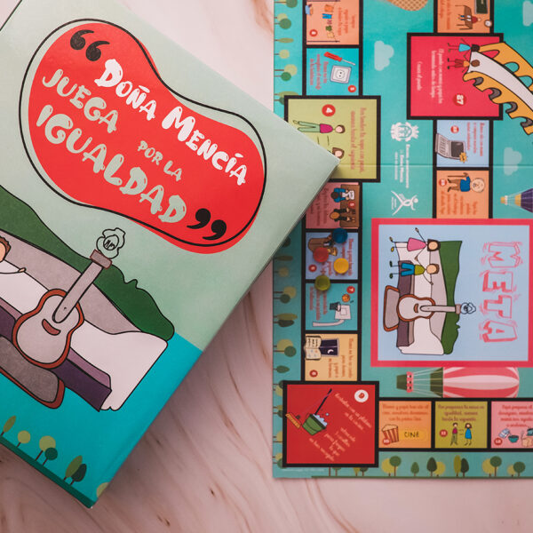 Diseño e impresión de juego de la oca, "Doña Mencía juega por la igualdad"